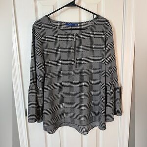 Apt. 9 Black and White Checkered Blouse